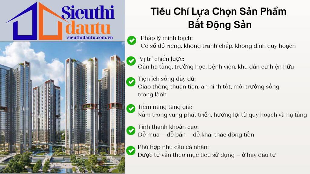Tiêu chí chọn bất động sản cho người mua ở